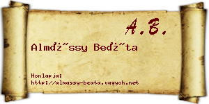 Almássy Beáta névjegykártya
