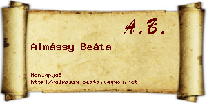Almássy Beáta névjegykártya
